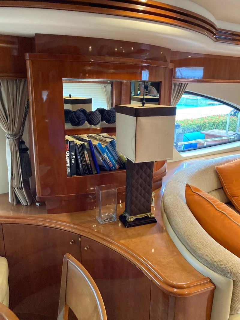 Slide: The Image of Wooden cabinet with electronic equipment on a 2005 Azimut 80 Carat yacht. - 44