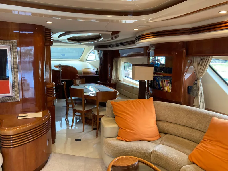 Slide: The Image of Wooden cabinet with electronic equipment on a 2005 Azimut 80 Carat yacht. - 43