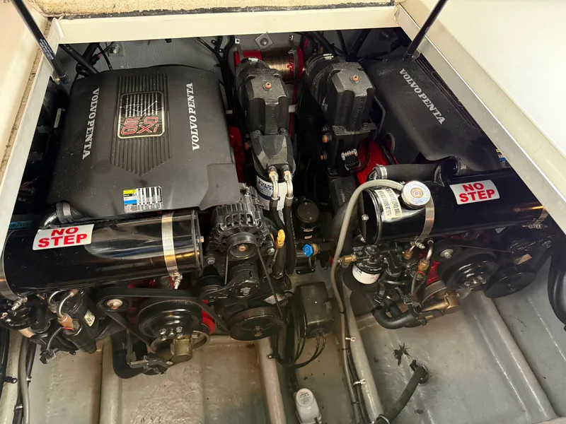 Slide: The Image of Engine compartment of a 2003 Monterey 302 Cruiser with Volvo Penta engines. - 41