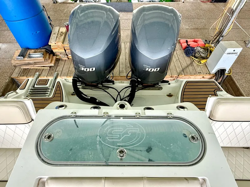 Slide: The Image of 2017 Sea Fox 288 Commander boat with twin 300 horsepower engines. - 25