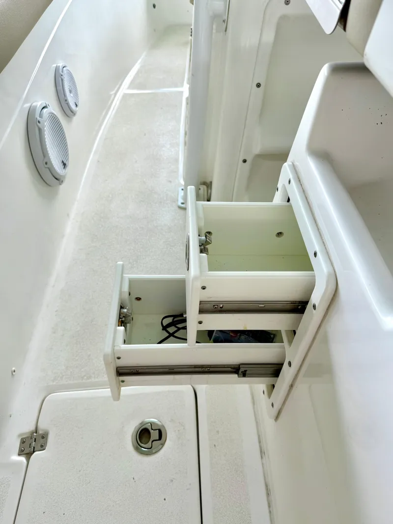 Slide: The Image of 2017 Sea Fox 288 Commander boat interior with open storage compartments. - 37