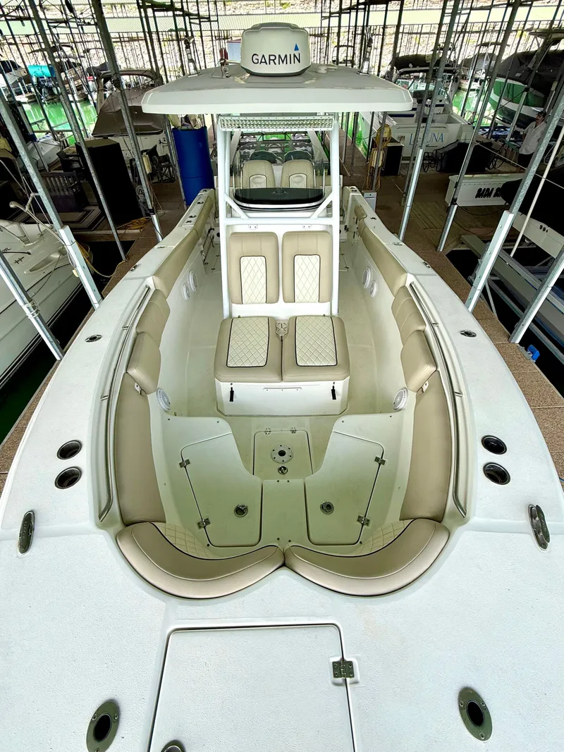 Slide: The Image of 2017 Sea Fox 288 Commander boat with spacious seating and Garmin equipment. - 45