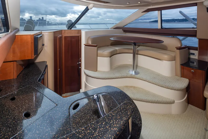 Slide: The Image of Luxurious interior of 2008 Meridian 391 Sedan yacht with elegant seating and modern design. - 19