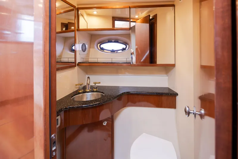 Slide: The Image of Luxurious bathroom interior of 2008 Meridian 391 Sedan yacht with modern fixtures. - 31