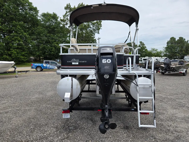 Slide: The Image of 2016 Sun Tracker Bass Buggy 18 DLX pontoon boat with 60 HP Mercury engine. - 5