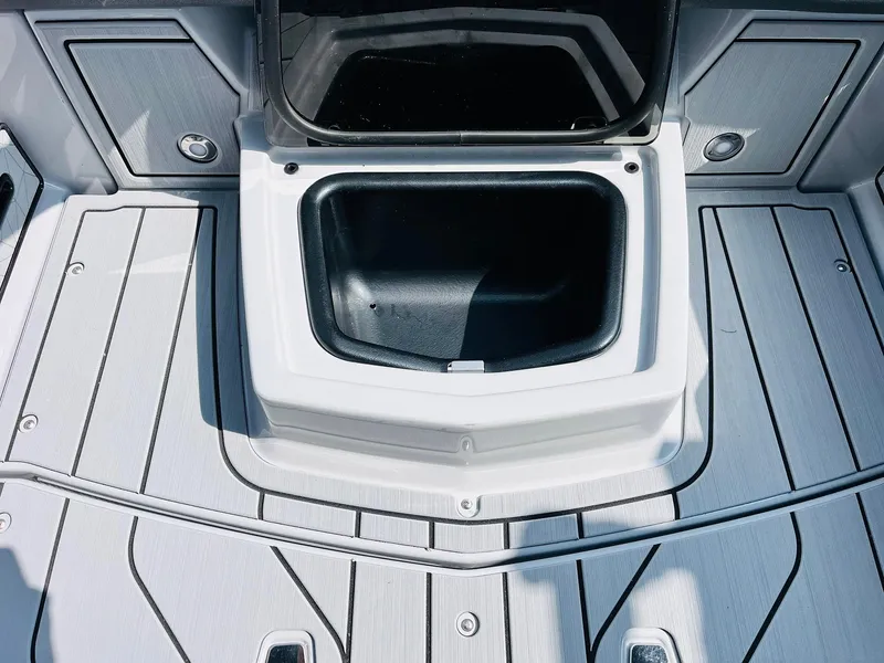 Slide: The Image of 2025 Nautique Super Air G23 boat storage compartment with sleek design and durable materials. - 40