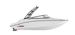 The Image of 2025 Yamaha Boats AR195, sleek white design with a black wakeboard tower. - 0