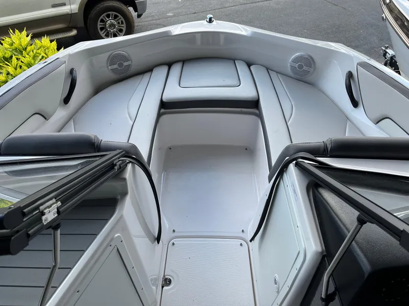 Slide: The Image of 2025 Yamaha AR190 boat interior with seating and speakers. - 3