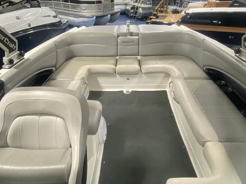 Slide: The Image of 2008 MasterCraft X 45 boat interior with spacious seating and sleek design. - 6