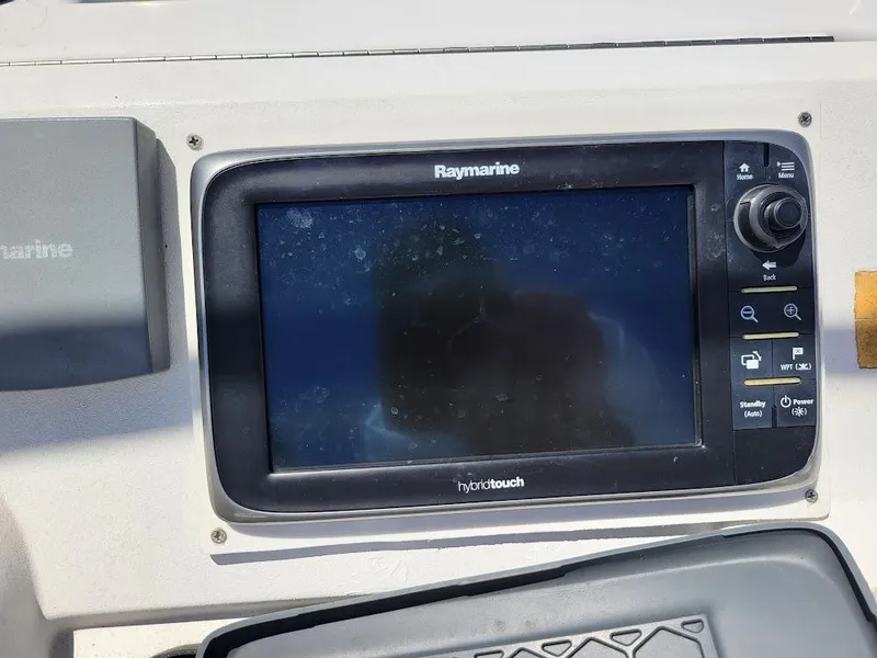 Slide: The Image of Raymarine hybridtouch display on 1999 Mainship 430 Trawler dashboard. - 32