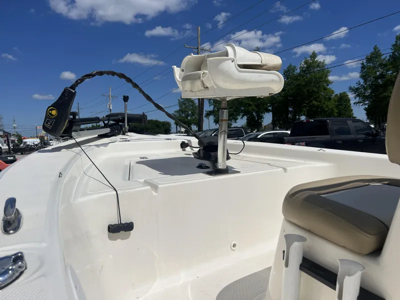 Slide: The Image of 2018 Key West 176 Island Bay boat deck with mounted equipment under blue sky. - 8