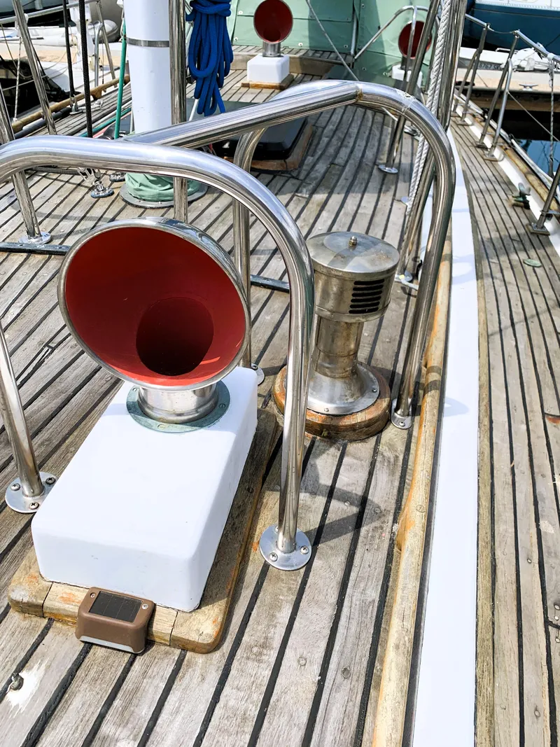 Slide: The Image of Deck of 1979 Robert Perry 41 Sloop with winch and ventilation. - 11