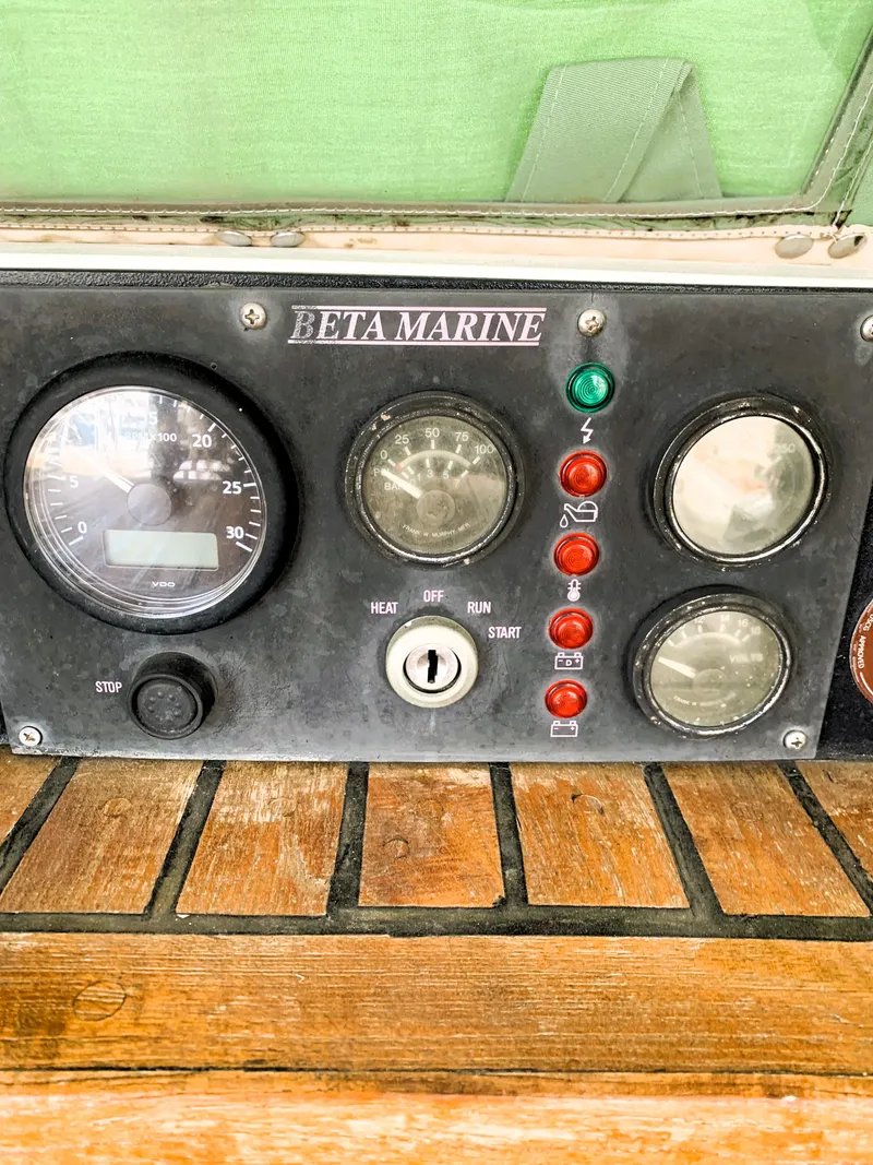 Slide: The Image of Beta Marine control panel on 1979 Robert Perry 41 Sloop yacht. - 24