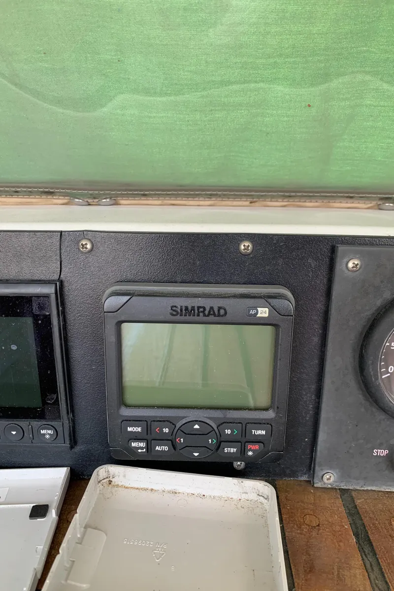 Slide: The Image of Simrad navigation system on 1979 Robert Perry 41 Sloop yacht. - 25