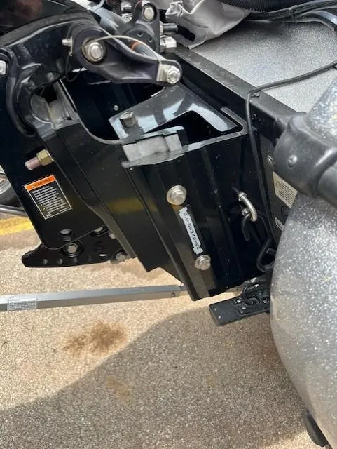 Slide: The Image of Close-up of 2022 Nitro Z19 boat motor mount and bracket. - 8