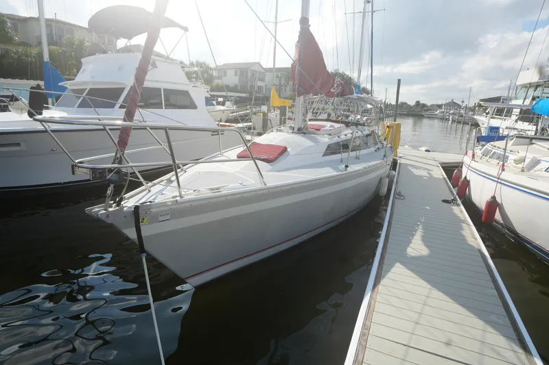 Slide: The Image of 1987 O'Day 322 sailboat docked at marina. - 3