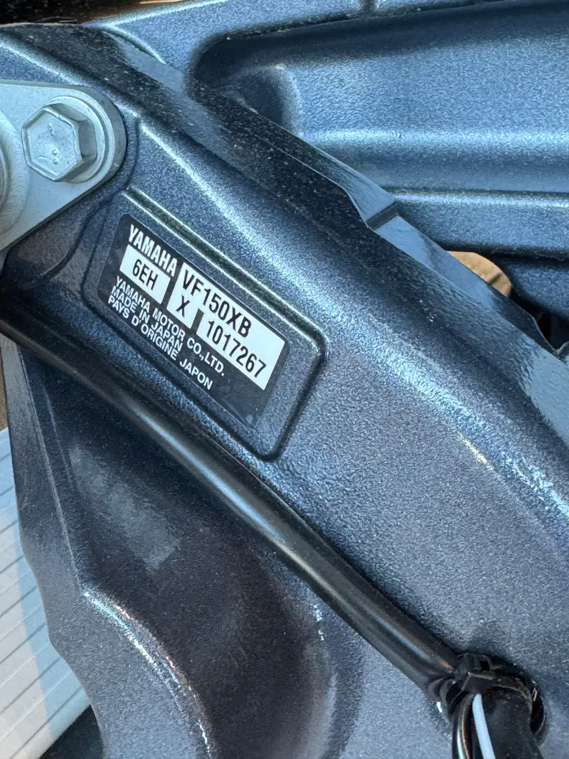 Slide: The Image of Close-up of Yamaha VF150XB engine label on G3 AV17SF, 2025 model. - 27
