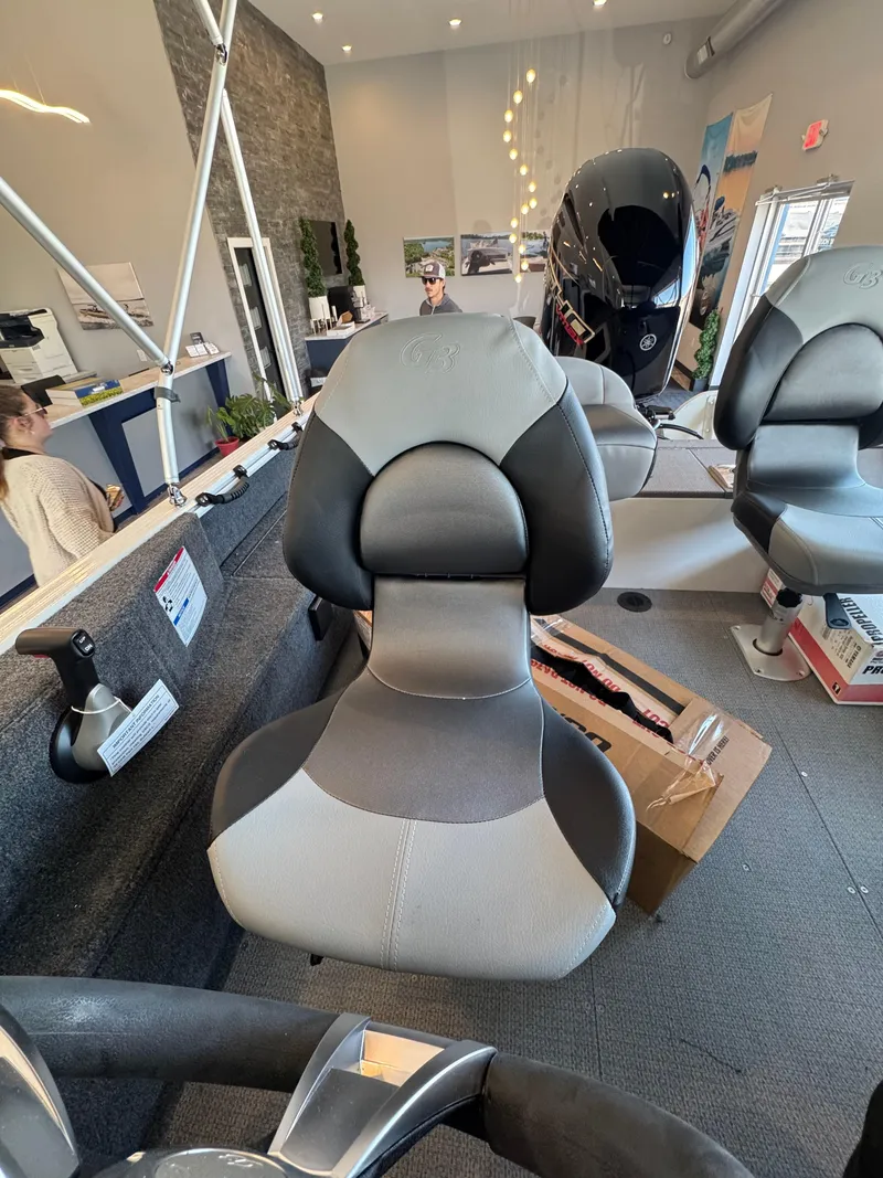 Slide: The Image of 2025 G3 AV17SF boat interior with modern seating and sleek design. - 9