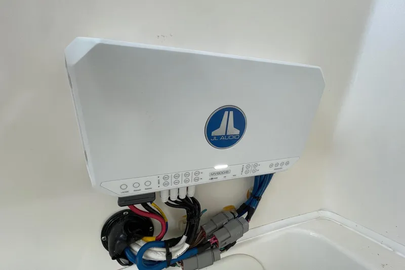Slide: The Image of JL Audio amplifier installed on a 2022 Pathfinder 2600 TRS boat. - 37