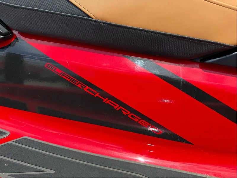 Slide: The Image of 2022 Yamaha FX Cruiser SVHO, red and black design with "Supercharged" text. - 6