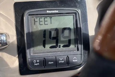 Slide: The Image of Depth gauge on 2003 Sea Ray 340 Sundancer showing 19.9 feet. - 20
