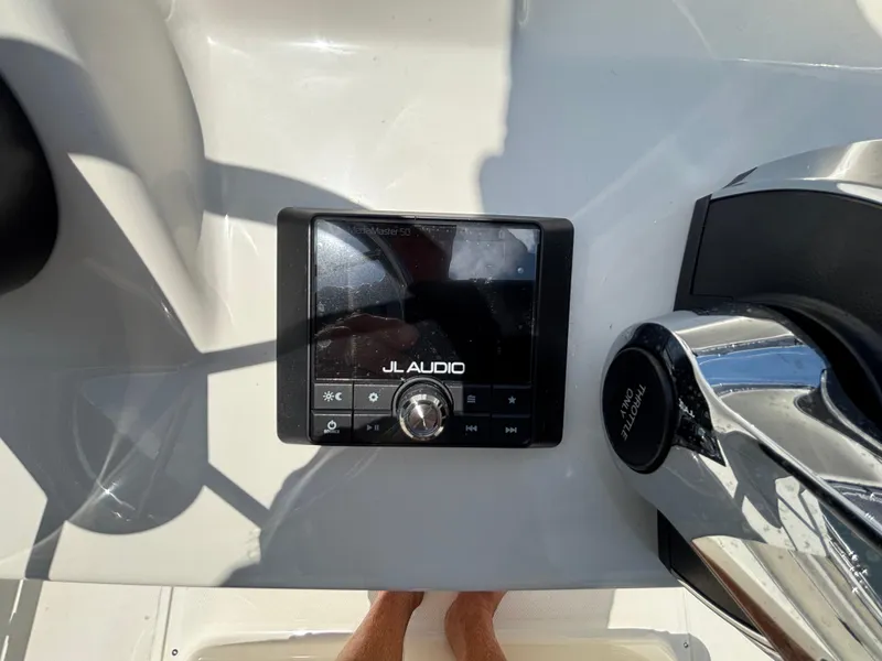 Slide: The Image of Control panel of 2024 Boston Whaler 170 Montauk with JL Audio system. - 10