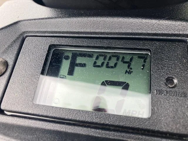 Slide: The Image of Close-up of 2023 Yamaha WaveRunner EX Limited digital display showing 47 hours. - 6