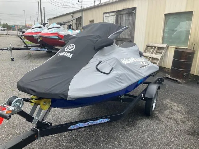 Slide: The Image of 2023 Yamaha WaveRunner EX Limited covered on trailer in outdoor setting. - 9