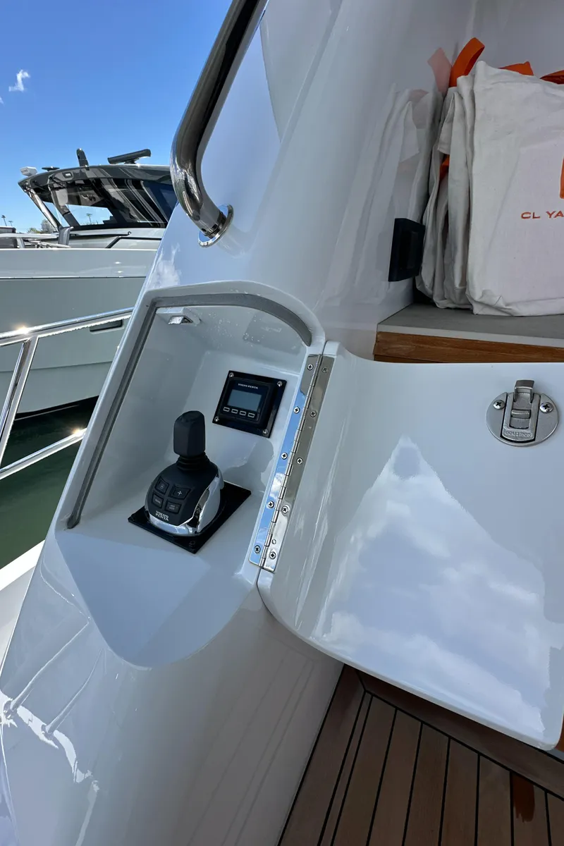 Slide: The Image of 2023 CL Yachts CLB65 yacht control panel and deck detail. - 10
