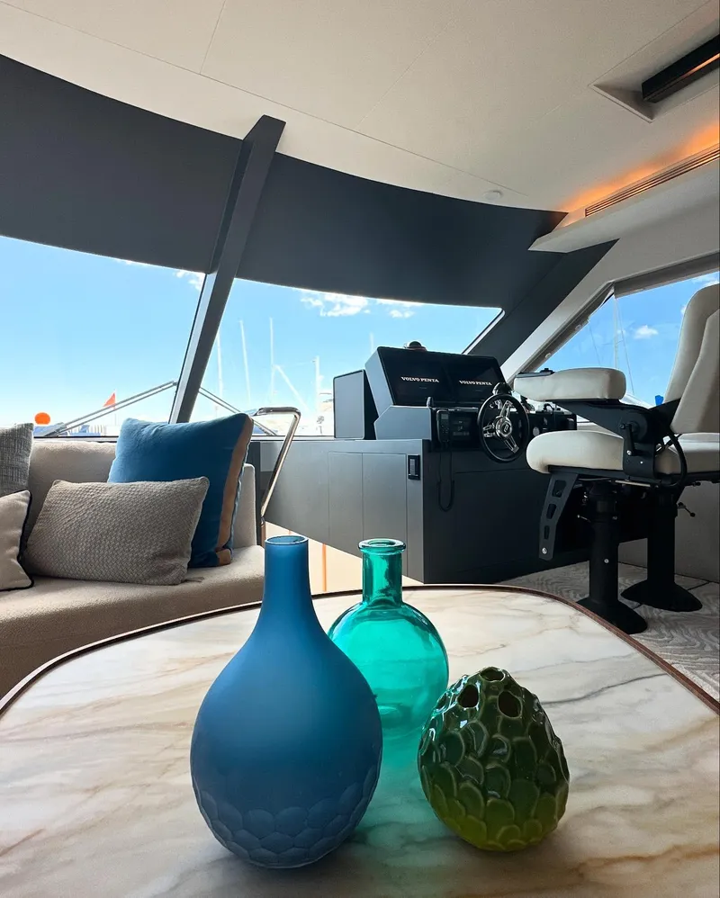 Slide: The Image of Luxurious interior of 2023 CL Yachts CLB65 with elegant decor and modern helm. - 28