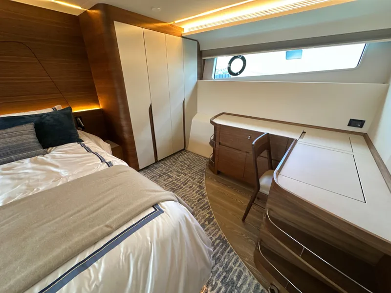 Slide: The Image of Luxurious cabin interior of 2023 CL Yachts CLB65 with modern furnishings and elegant design. - 37