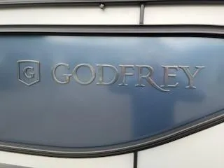 Slide: The Image of 2025 Godfrey SWEETWATER 2286SFL logo on blue panel. - 3