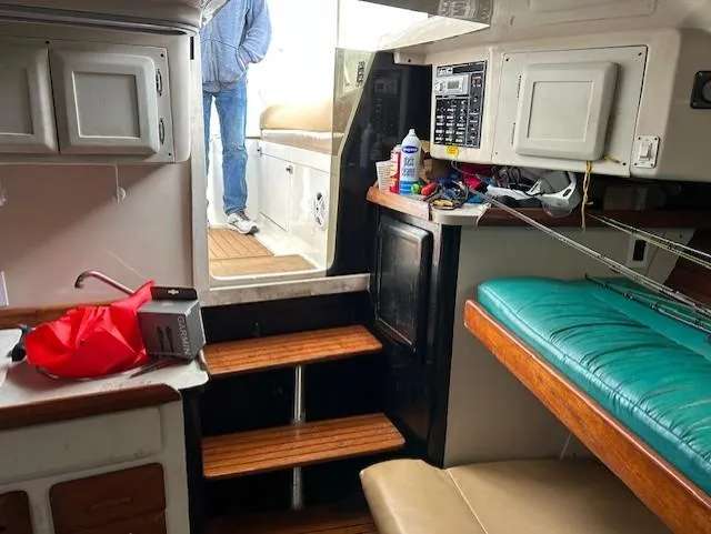 Slide: The Image of Interior of 1992 Luhrs Tournament 290 Open boat with seating and storage. - 8