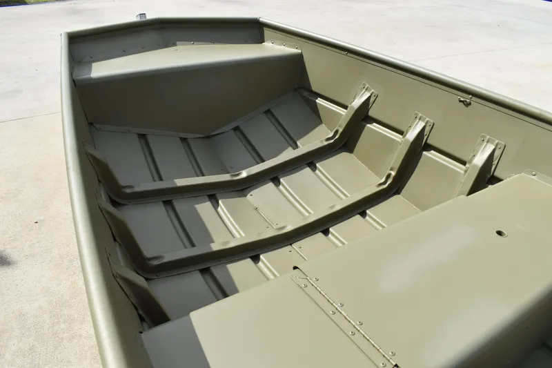 Slide: The Image of 2024 Lowe L1440M Jon boat interior, showcasing durable, spacious design. - 5