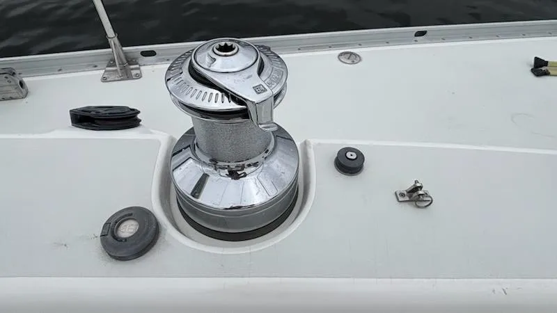 Slide: The Image of Winch on 2003 J Boats J/46 sailboat deck, close-up view. - 22