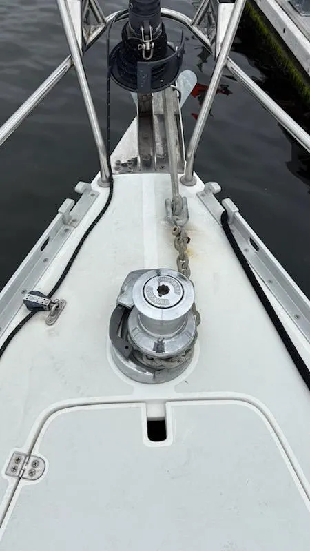Slide: The Image of Bow of a 2003 J Boats J/46 sailboat with anchor winch. - 8