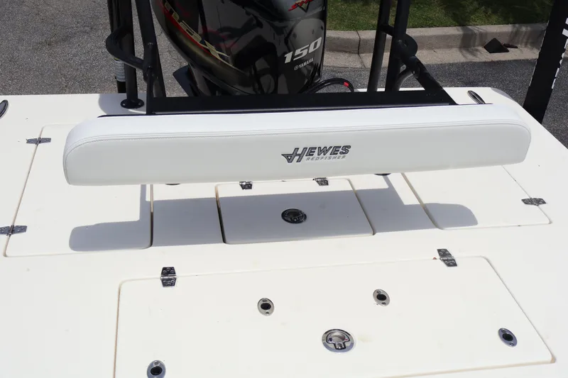 Slide: The Image of 2025 Hewes Redfisher 18 with Yamaha VMAX outboard motor on trailer. - 4