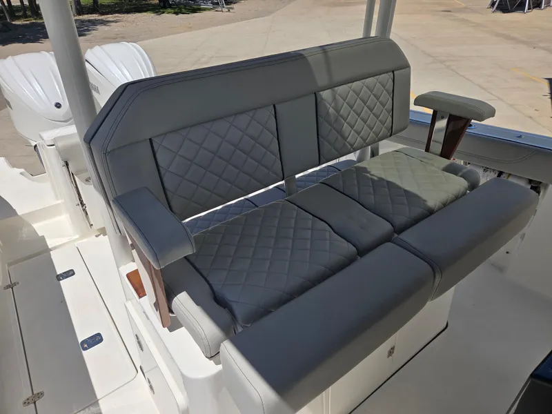 Slide: The Image of 2025 Pursuit S 288 Sport boat with luxurious quilted seating. - 19