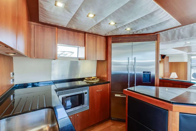 Slide: The Image of Luxurious kitchen interior of 2009 Sunseeker Manhattan 70 yacht with modern appliances. - 32