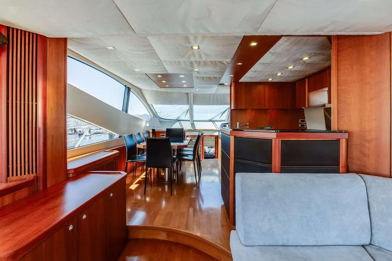 Slide: The Image of Luxurious interior of 2009 Sunseeker Manhattan 70 yacht with modern dining area. - 37