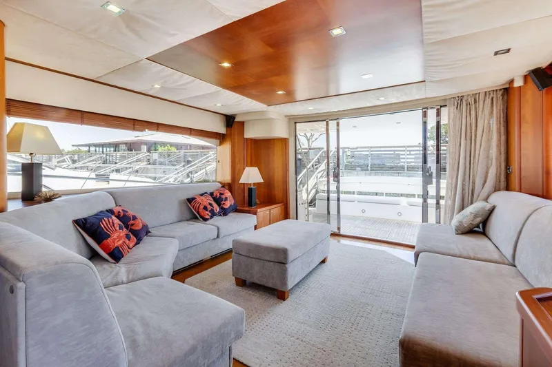 Slide: The Image of Luxurious interior of 2009 Sunseeker Manhattan 70 yacht with elegant seating and decor. - 38