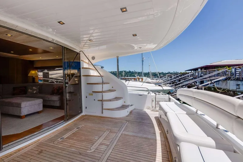 Slide: The Image of Luxurious 2009 Sunseeker Manhattan 70 yacht with elegant deck and spacious interior. - 6