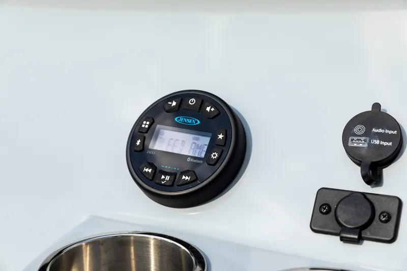 Slide: The Image of 2023 Bayliner Trophy 20CC audio system with Bluetooth and USB input. - 27