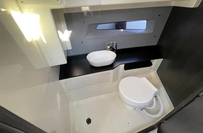 Slide: The Image of Modern bathroom in 2025 Navan S30 boat with sleek fixtures and compact design. - 20