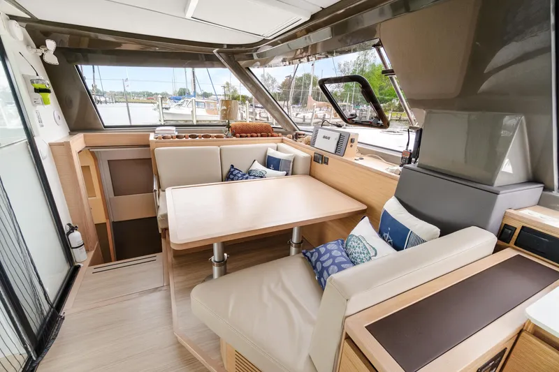 Slide: The Image of Luxurious interior of 2022 Nautitech 40 Open catamaran with elegant seating and dining area. - 30