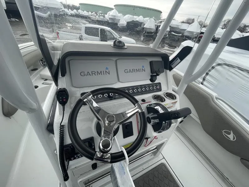 Slide: The Image of 2023 Finseeker 210 FS.2 boat dashboard with Garmin navigation system. - 9