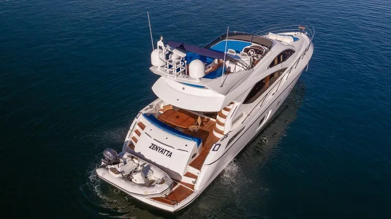 The Image of Luxury Sunseeker Manhattan 60 yacht cruising on open water, 2010 model. - 0