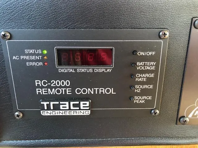 Slide: The Image of RC-2000 remote control panel on 1988 Bayliner 3818 Motoryacht, displaying digital status indicators. - 18
