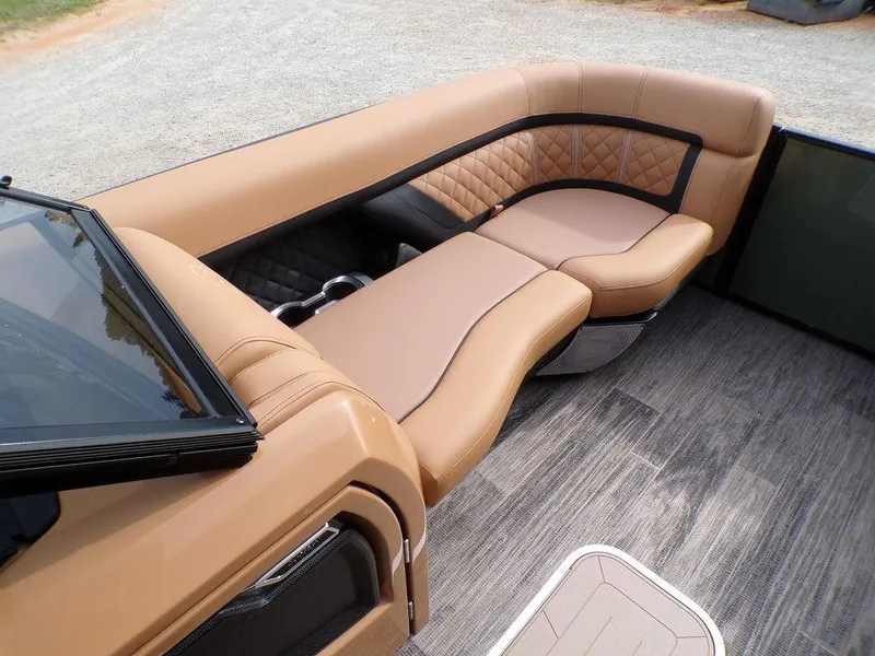 Slide: The Image of Luxurious seating on 2025 Godfrey AquaPatio 235 SBW iMPACT pontoon boat. - 10