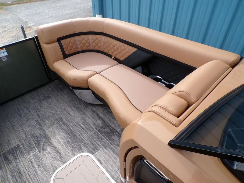 Slide: The Image of Luxurious seating on 2025 Godfrey AquaPatio 235 SBW iMPACT pontoon boat. - 11